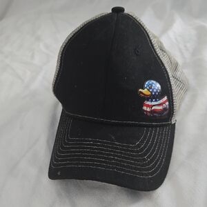 Black Trucker Hat with Duck Patch